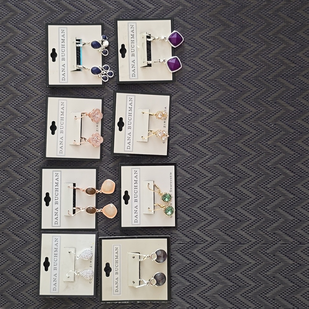 DANA BUCHMAN BRAND WOMEN'S FASHION JEWELRY BUNDLE OF 8 PAIRS OF PIERCED …